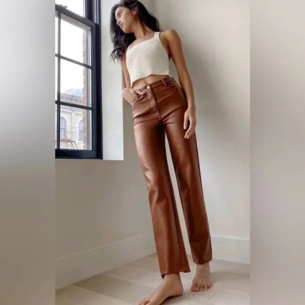 Aritzia - Wilfred brown faux leather pants